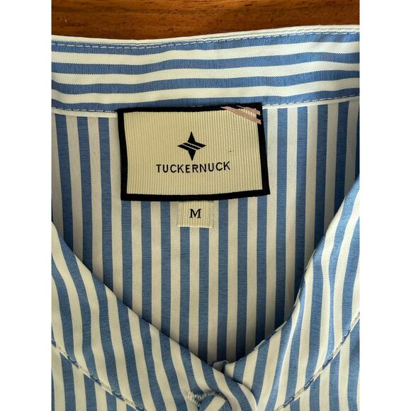 NWOT Tuckernuck Blue Stripe Royal Shirt Dress Size Medium - Picture 3 of 9